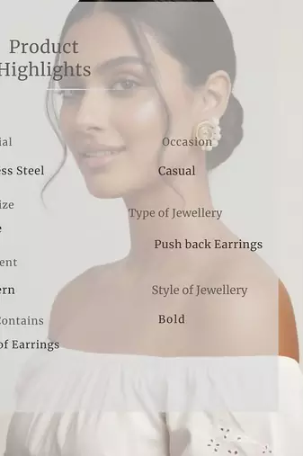 Conch Pearl Statement Earrings | 18K Gold Plated Anti-Tarnish Party Wear Studs