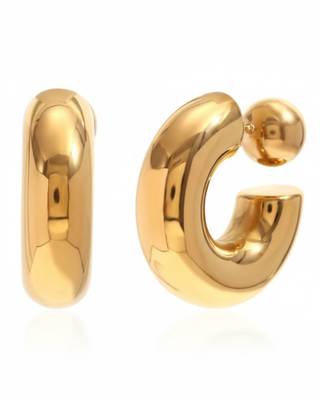 Iconic Chunky Hoop Earrings | 18K Gold Plated Anti-Tarnish Statement Earrings 2