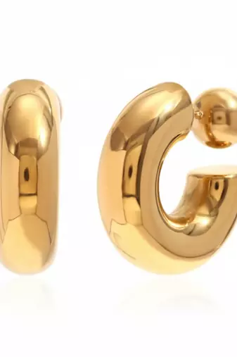 Iconic Chunky Hoop Earrings | 18K Gold Plated Anti-Tarnish Statement Earrings