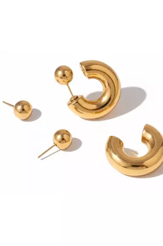 Iconic Chunky Hoop Earrings | 18K Gold Plated Anti-Tarnish Statement Earrings
