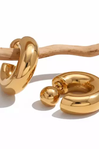 Iconic Chunky Hoop Earrings | 18K Gold Plated Anti-Tarnish Statement Earrings