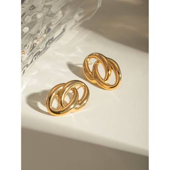 Oval Loop Stud Earrings | 18K Gold Plated Anti-Tarnish Jewellery 2