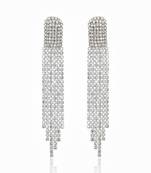 Silver rhinestone cocktail danglers