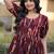 Fantastic Maroon Printed Cotton Casual Wear Dress