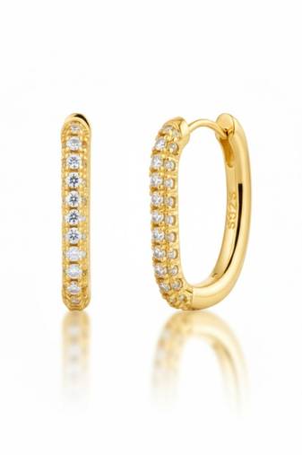 Gold luxe gleam zircon huggies