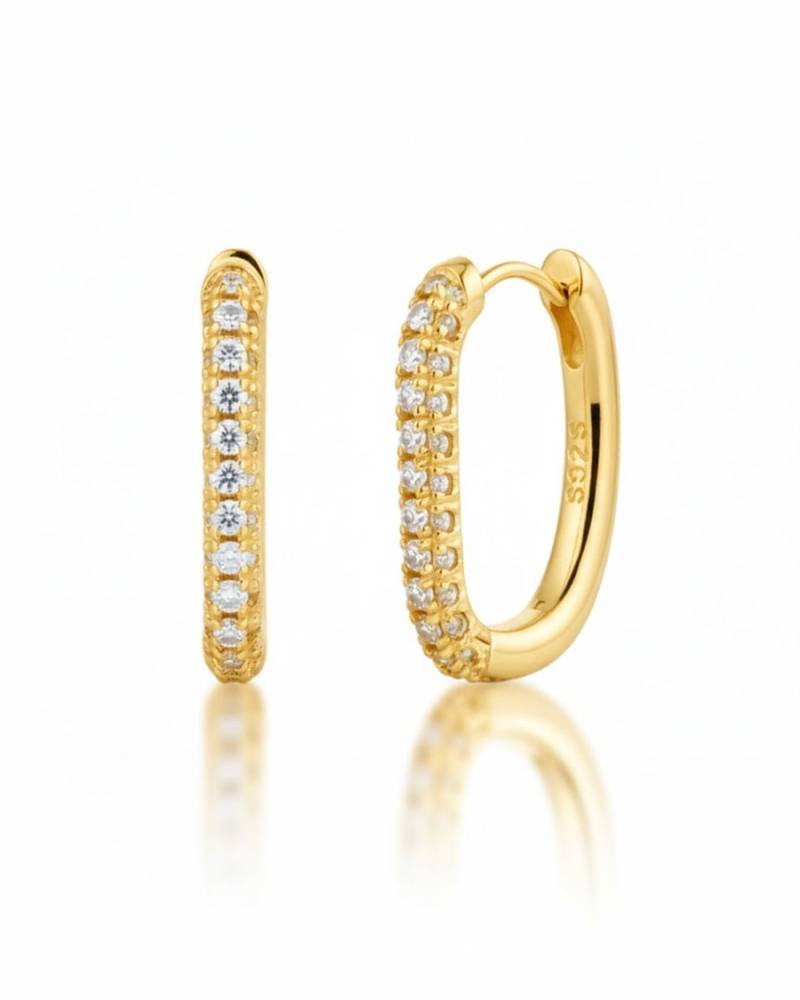 Gold luxe gleam zircon huggies
