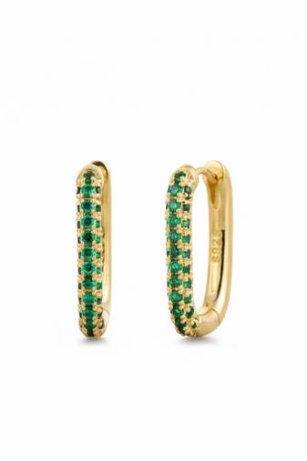 Green luxe gleam zircon huggies
