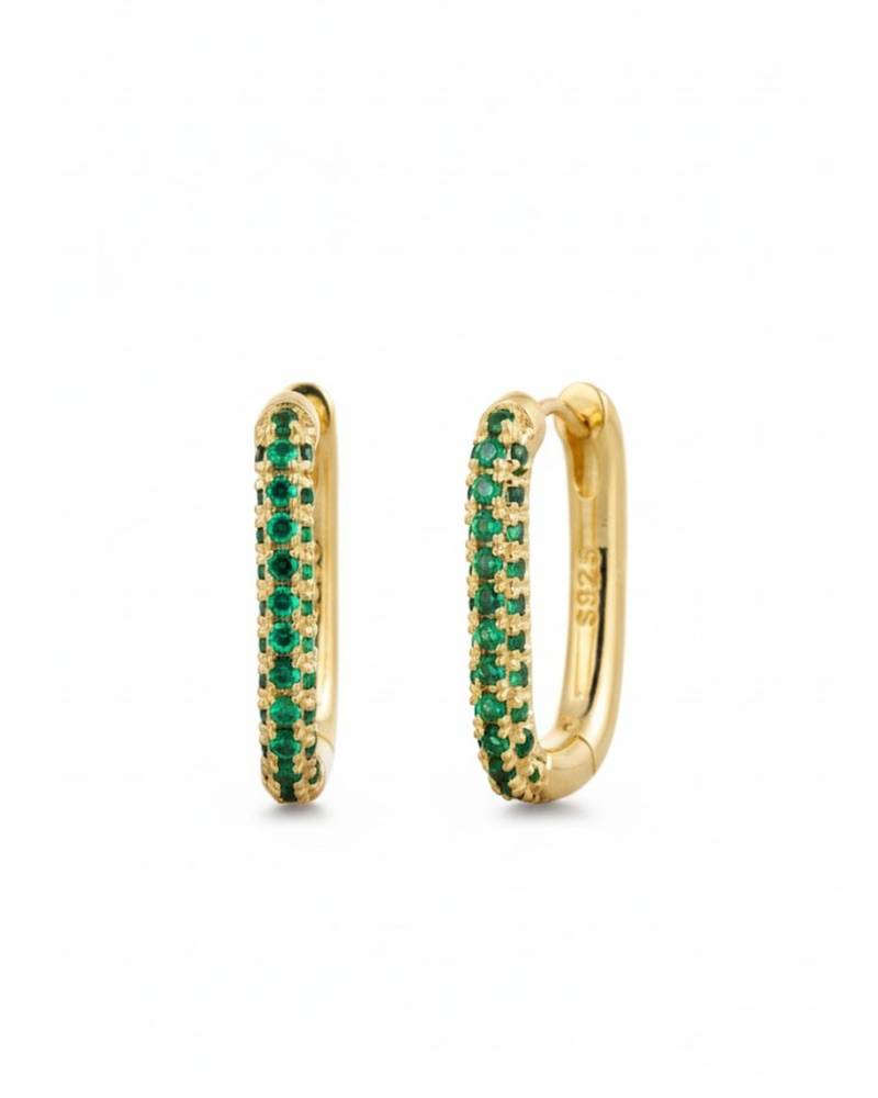 Green luxe gleam zircon huggies