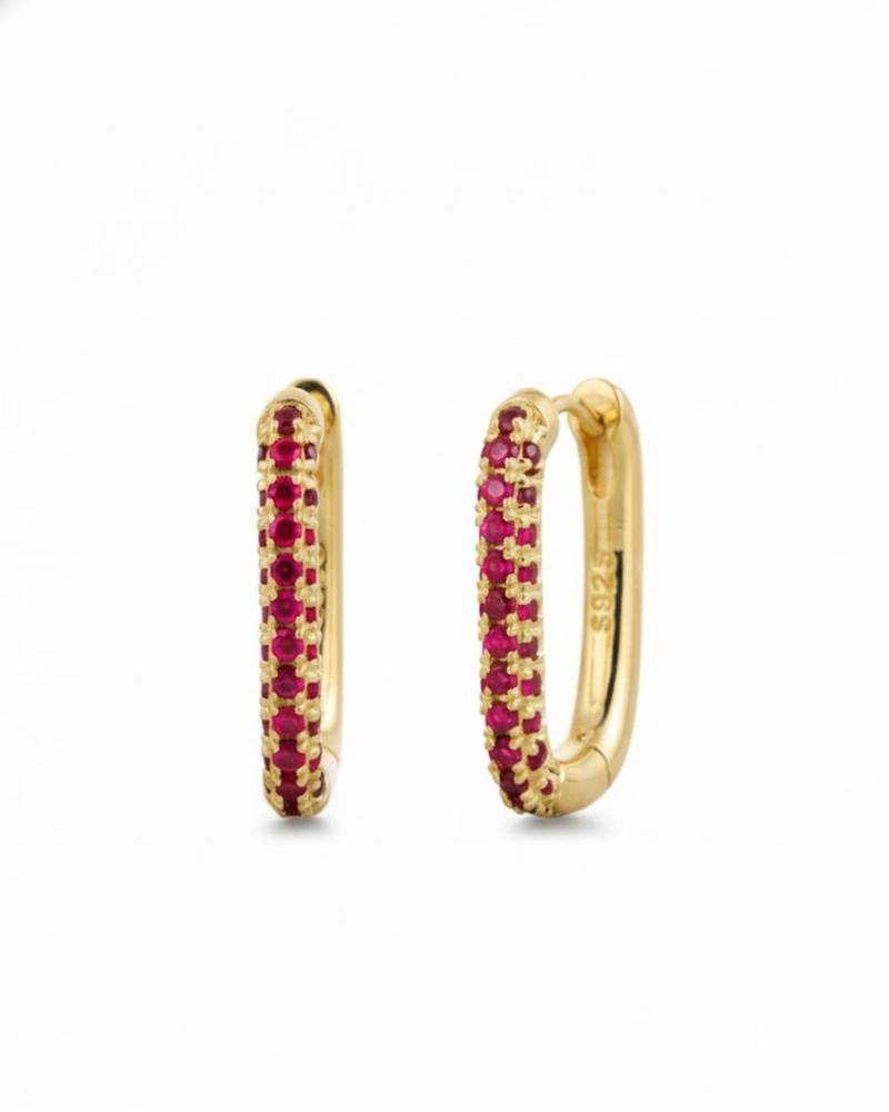 Red luxe gleam zircon huggies