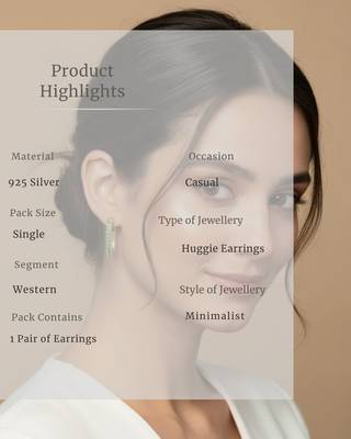 Red Stone Huggie Earrings in 925 Sterling Silver | Minimal Luxe 18K Gold Plated Hoops 5