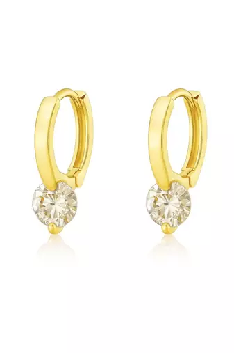 Premium Halo Solitaire Huggies | 925 Sterling Silver Everyday Luxury Earrings