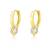 Golden halo pendant huggies