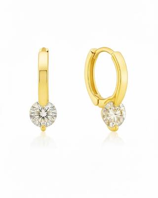 Premium Halo Solitaire Huggies | 925 Sterling Silver Everyday Luxury Earrings 3