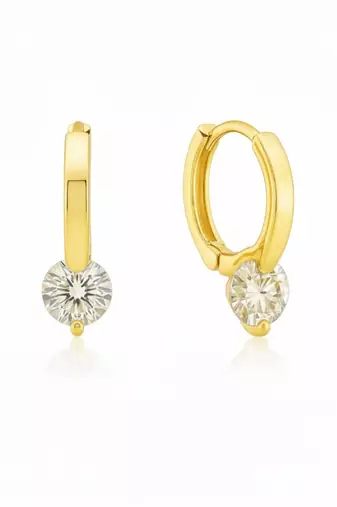 Premium Halo Solitaire Huggies | 925 Sterling Silver Everyday Luxury Earrings