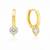 Golden halo pendant huggies