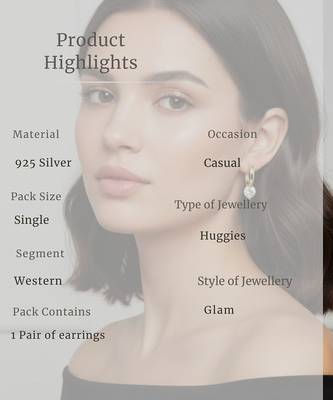 Premium Halo Solitaire Huggies | 925 Sterling Silver Everyday Luxury Earrings 4