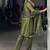 Incredible Olive Green Sequins Organza Mehendi Wear Salwar Suit