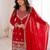 Dreamy Red Dori Embroidered Georgette Engagement Wear Sharara Suit