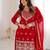 Dreamy Red Dori Embroidered Georgette Engagement Wear Sharara Suit