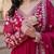 Noteworthy Pink Floral Work Georgette Engagement Wear Gown With Dupatta