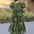 Exclusive Green Printed Cotton Casual Wear Dress