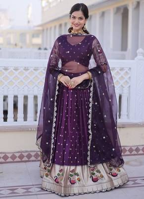Womens New Bollywood Dola silk with Meena Weaving With Sequins coding Embroidered lace Work Lehenga Choli 2