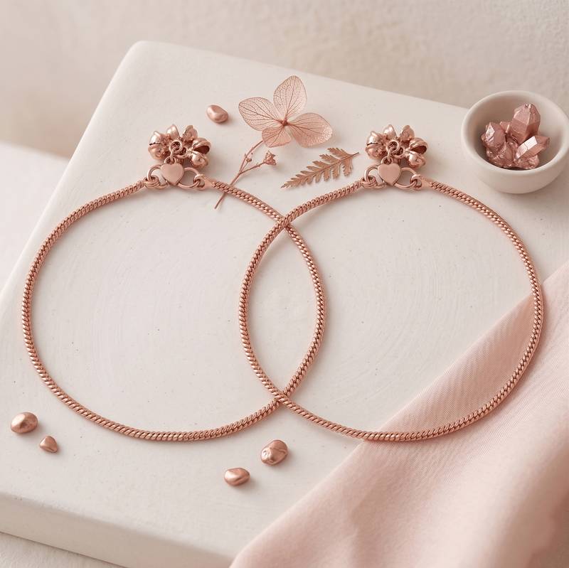 Pure copper thin anklet for women payal pajeb