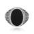 Brass antique silver plated black onyx finger ring men evil protection