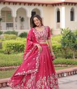 Womens Trending Gold Crush with Sequins Zari and Codding Embroidered Work Lehenga Choli