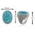 Brass silver natural turquoise firoza finger ring for men