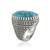 Brass silver natural turquoise firoza finger ring for men