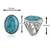 Brass silver natural turquoise firoza finger ring for men