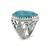 Brass silver natural turquoise firoza finger ring for men