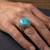Brass silver natural turquoise firoza finger ring for men