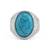 Brass silver natural turquoise firoza finger ring for men