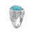 Brass silver natural turquoise firoza finger ring for men