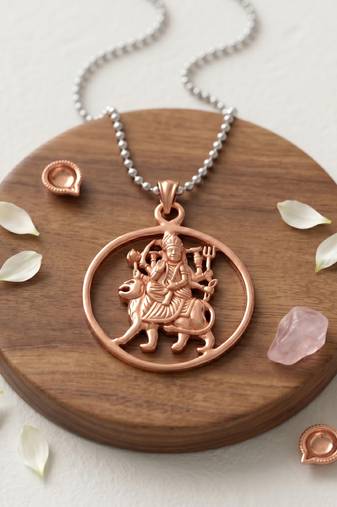 Pure copper sherawali ma durga mata pendant for men women