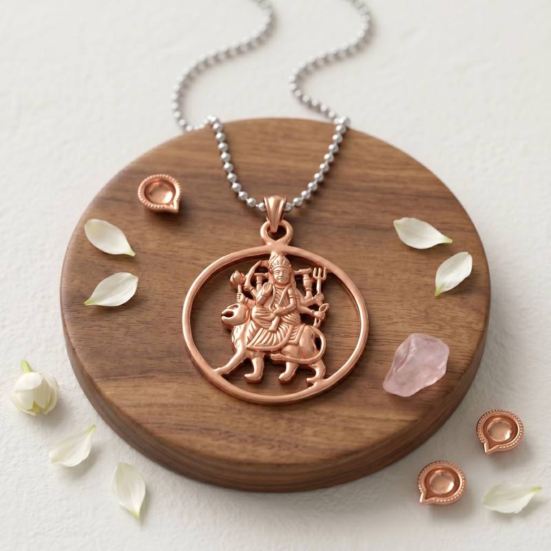 Pure copper sherawali ma durga mata pendant for men women