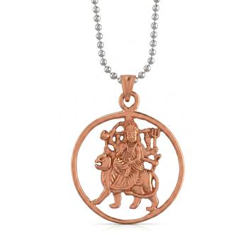Pure copper sherawali ma durga mata pendant for men women 2