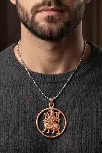 Pure copper sherawali ma durga mata pendant for men women