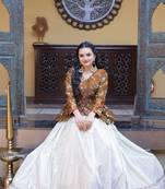 Womens Bollywood Style Zari Embroidered with Mirror Lace Embellished work Lehenga Choli