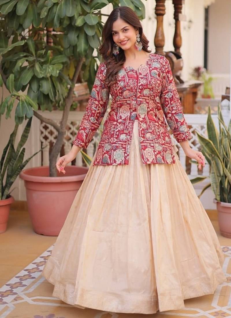 Womens New Bollywood Dola silk with Meena Weaving With Sequins coding Embroidered lace Work Lehenga Choli