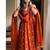 Orange embroidery georgette fully stitched anarkali suit set