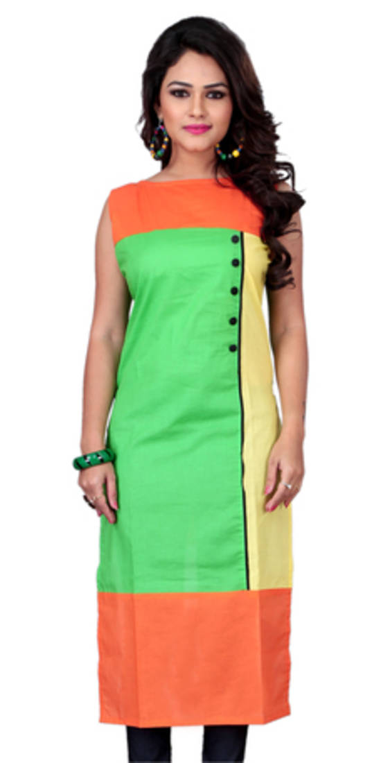 parrot plain cotton kurti
