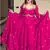 Pink embroidery faux georgette fully stitched anarkali suit set