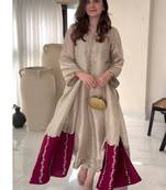 Cream embroidery pure jimmy choo fully stitched palazzo suit set