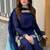 Navy-blue embroidery crepe fully stitched farshi salwar suit set