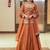 Orange Embroidery Simmer Silk Lehenga Dupatta With Top