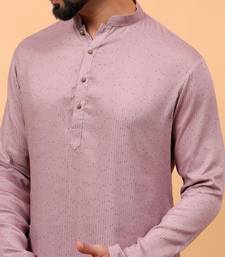 Lavender sequins work rayon men kurta
