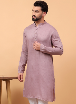 Lavender sequins work rayon men kurta 5